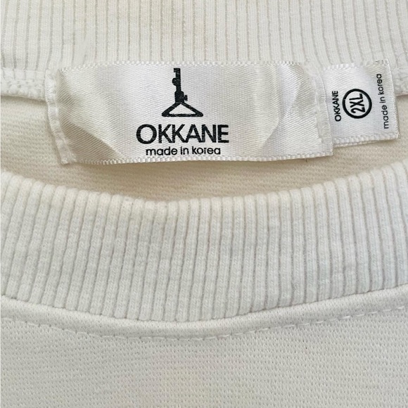 OKKANE KOREAN PLAIN WHITE OVERSIZED SWEATSHIRT FOR WOMEN’S - Picture 5 of 5